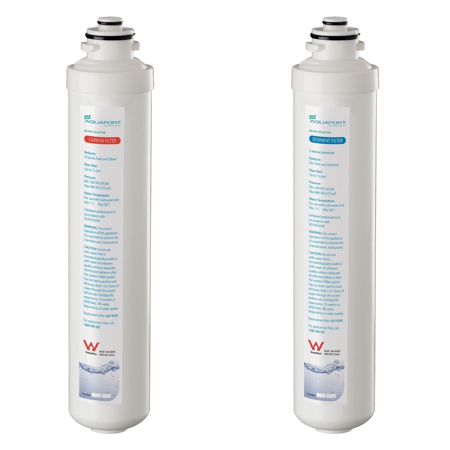 Aquaport M Series Replacement Cartridge Pack - Carbon Filter (AQP-RFMC) + Sediment Filter (AQP-RFMS) - Water Filter Direct Australia