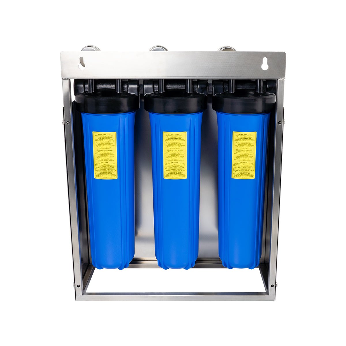 High Performance | Triple Whole House Water Filter System with Stainless Steel Enclosure (HPF-3) - Water Filter Direct Australia