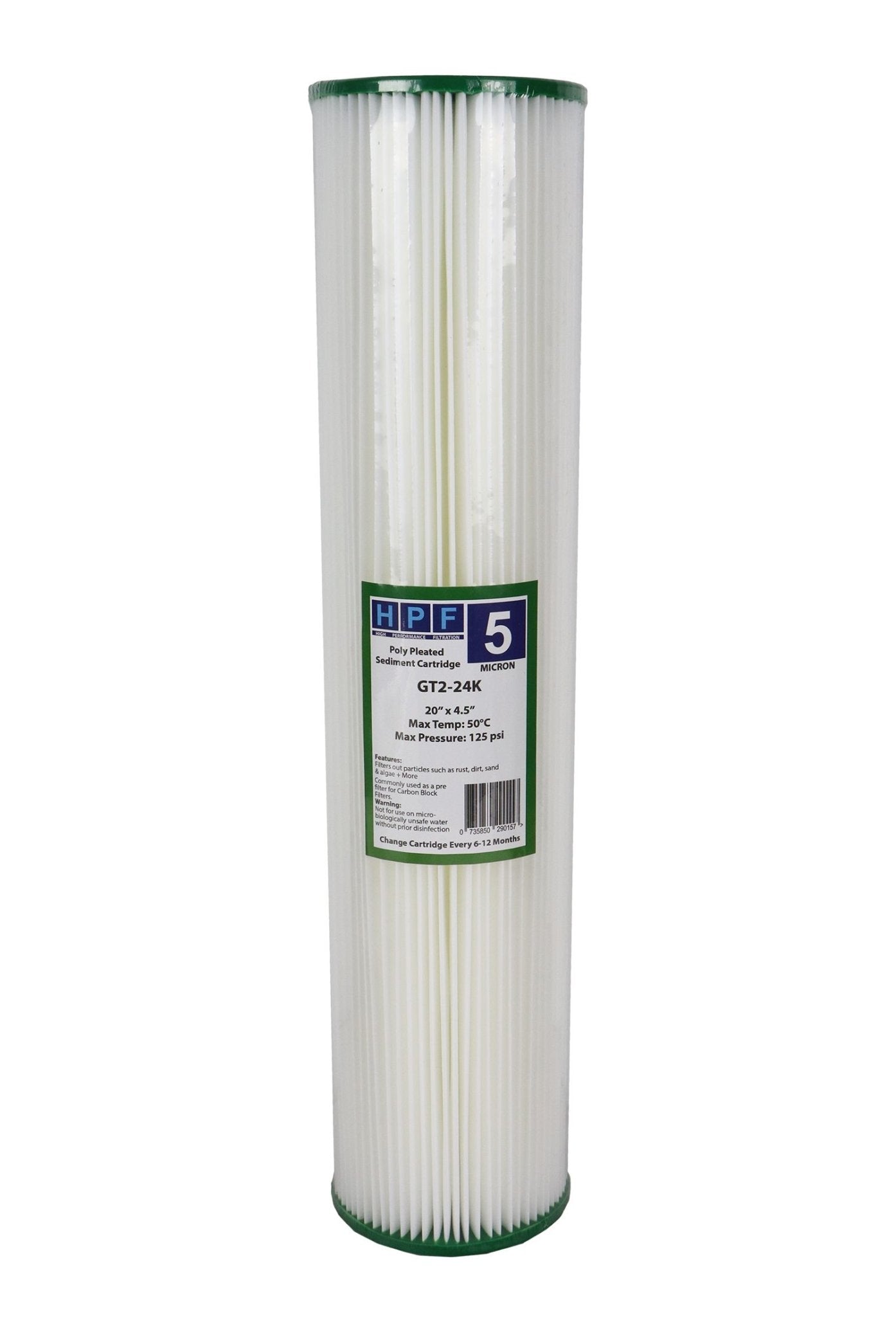 Sediment Replacement Cartridge 5 Micron 20"x4.5" Big Blue Filter - Water Filter Direct Australia