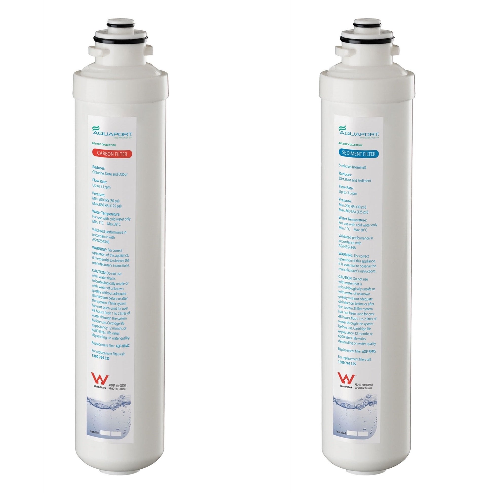 Aquaport M Series Replacement Cartridge Pack - Carbon Filter (AQP-RFMC) + Sediment Filter (AQP-RFMS) - Water Filter Direct Australia