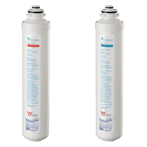 Aquaport M Series Replacement Cartridge Pack - Carbon Filter (AQP-RFMC) + Sediment Filter (AQP-RFMS) - Water Filter Direct Australia