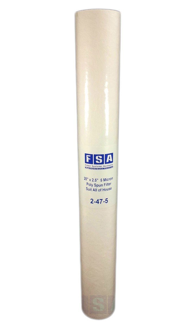 Twin Whole of House Water Filter System 20" x 2.5"+ white coated bracket - Water Filter Direct Australia